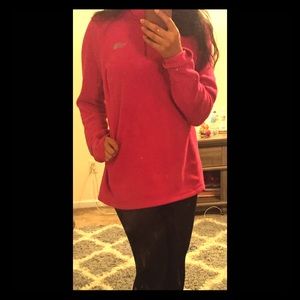 North Face Pink Glacier Quarter Zip fleece jacket