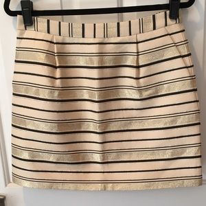 JCrew Gold & Cream Striped Holiday Mini