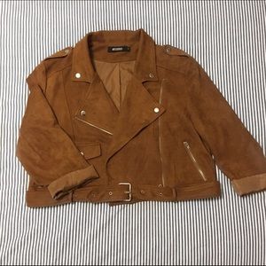 Missguided faux suede leather jacket