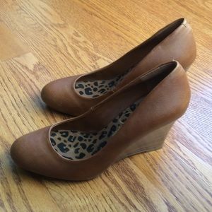 Brown Leather Wedge