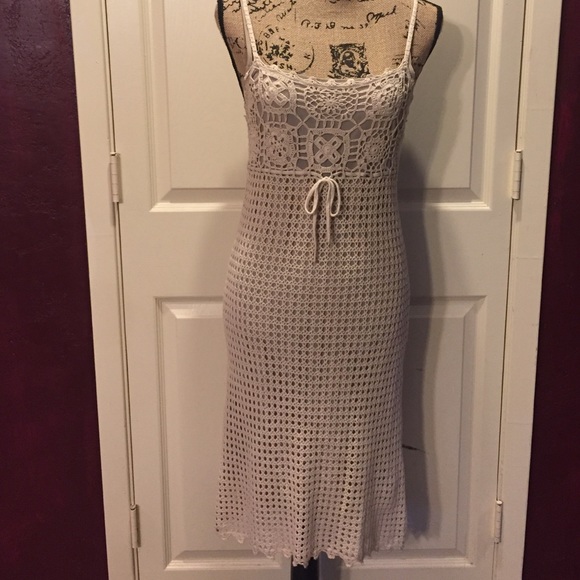 BCBGMaxAzria Dresses & Skirts - BCBG Maxazria off white crochet dress