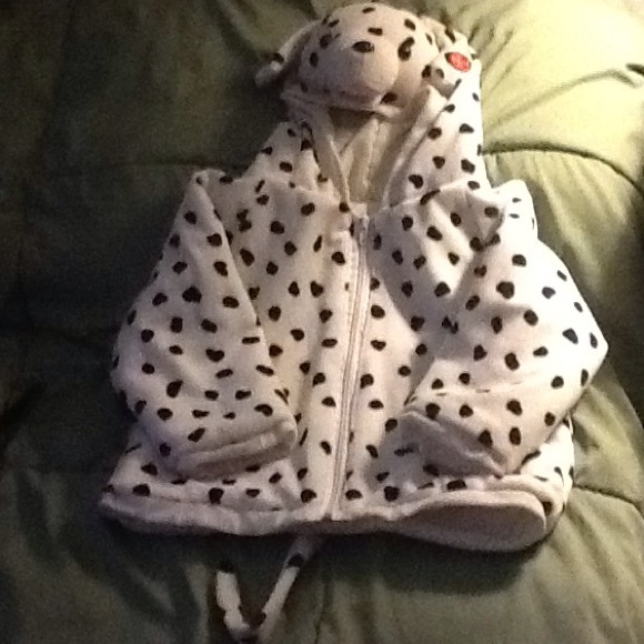 Vintage Playful Plush Dalmatian Dog Head, Barking Fleece Winter Coat With Tail