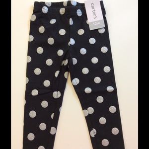 Baby Girl Carter's leggings, size 12mos. NWT