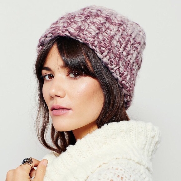 Free people limitless plum knit hat