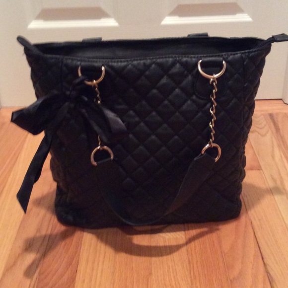 Black Pocketbook Gold Accents