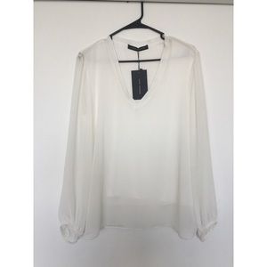 White Zara women V neck