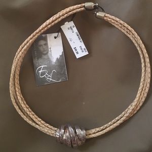 E & L, sterling silver, braided necklace