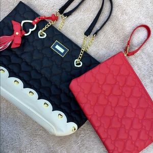 BRAND NEW Betsey Johnson tote w/ matching wristlet