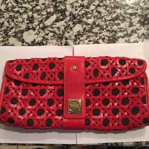 Kate Spade red and black clutch