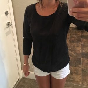 3/4 sleeve black sweater