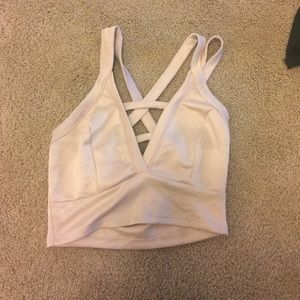 Strappy nude crop top