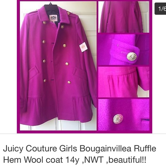 Juicy Couture Other - NEW Juicy Couture wool coat size 14 children