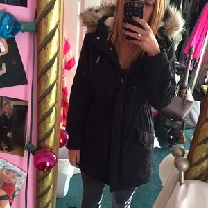 Black winter jacket parka size small