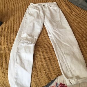 Brandy melville white boyfriend jeans