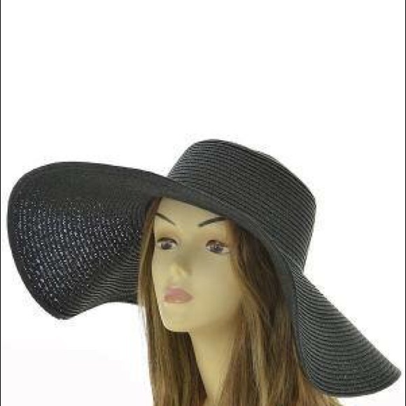 Large Black Floppy Hat - image 2