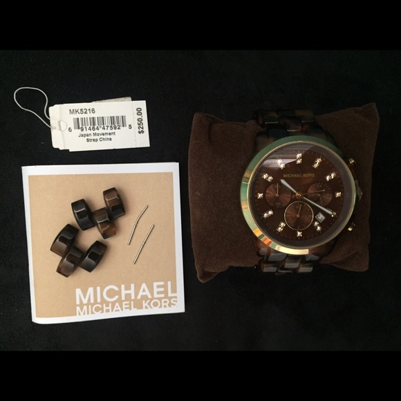 Michael Kors Tortoise Shell Large Face Watch - image 2