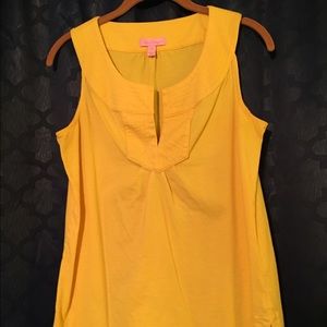 EUC Lilly Pulitzer Yellow sleeveless shirt.