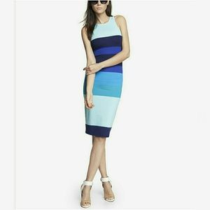 Express Bodycon Striped Midi Dress