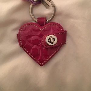Coach heart keychain