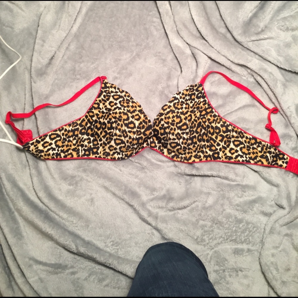 Dillard's leopard and red bra