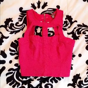 Pink designed crop top