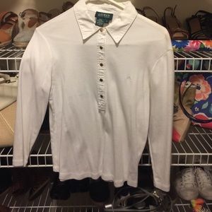 White, collared Ralph Lauren polo