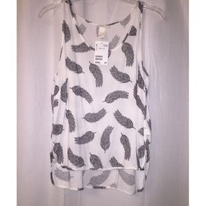 Brand new feather tank top.