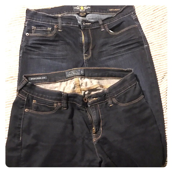 Two pairs of women's Lucky Brand jeans. Size 10/30