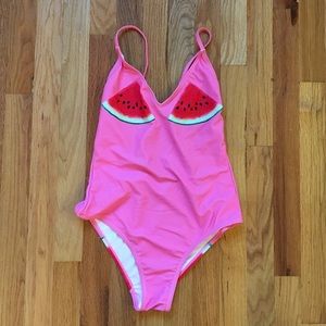 BooHoo Watermelon one-piece swimsuit