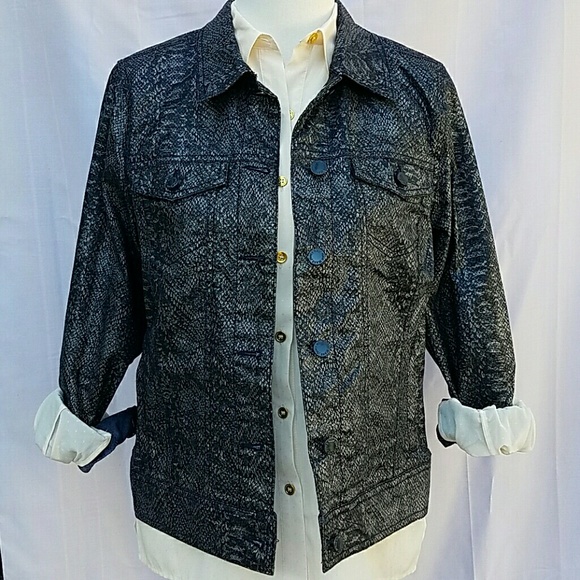 Silvery Snake Print Jacket