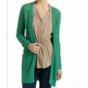 Anthropologie Blythe Eyelet Cardigan