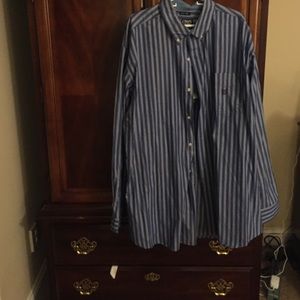 Chaps Ralph Lauren blue/white stripe 3xlt shirt