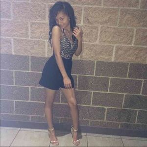 Black and gold romper