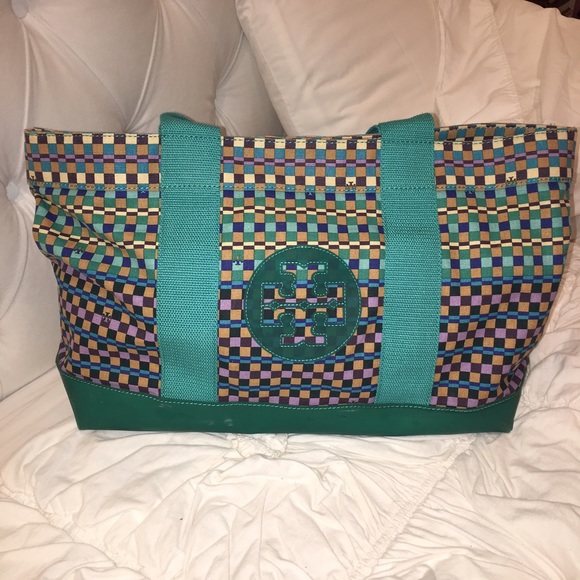 Tory Burch Handbags - TORY BURCH turquoise tote!!!