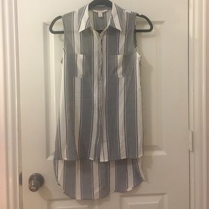 Francesca's Asymmetrical Collared Button Up
