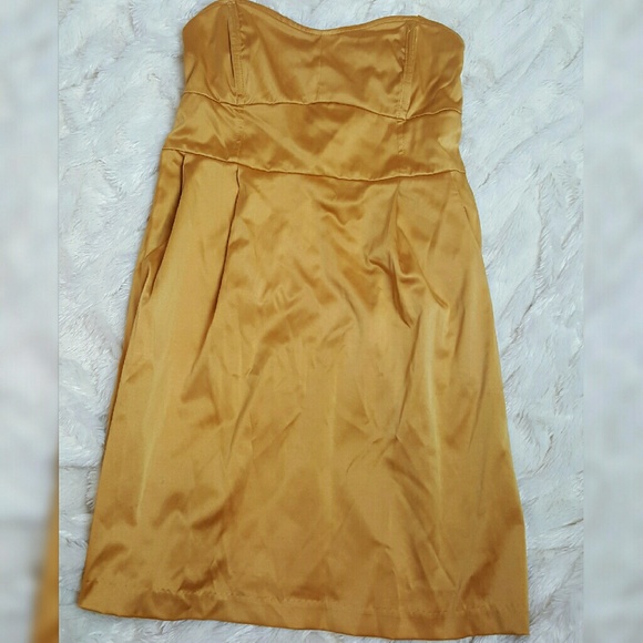 Urban Outfitters Gold Satin Mini Dress - Picture 1 of 2