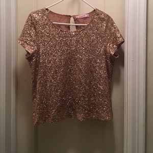 Gold sequin crop