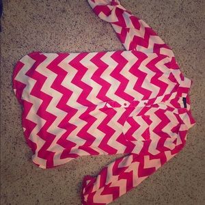 pink and white chevron shirt