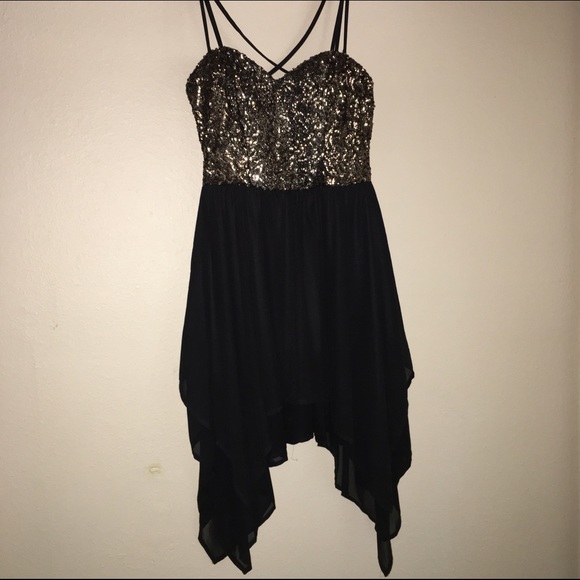 Gold and Black Dress