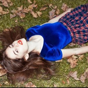 American Apparel Blue Velvet Crop