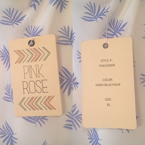 NWT PinkRose Palm Leaf Dress - Picture 4 of 4