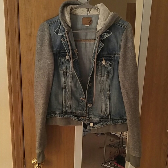American Eagle denim and sweatshirt jacket size L