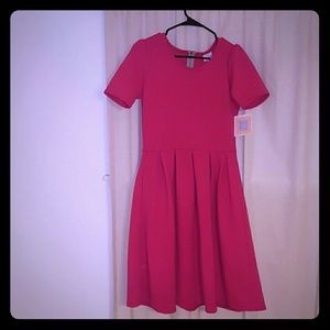 Hot Pink Lularoe Amelia Dress NWT