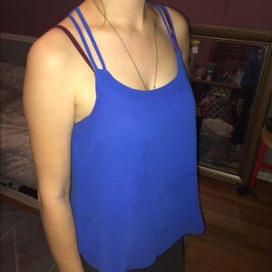 Blue Strappy Tank W/ Back Detail
