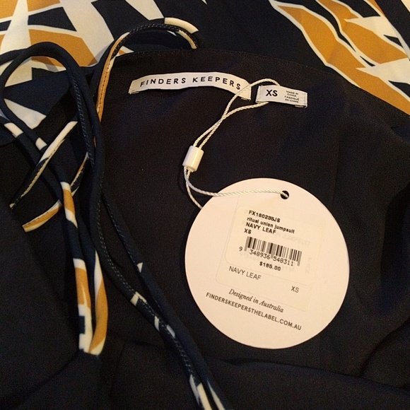 Finders Keepers Ritual Union Jumpsuit in navy leaf - Picture 5 of 7