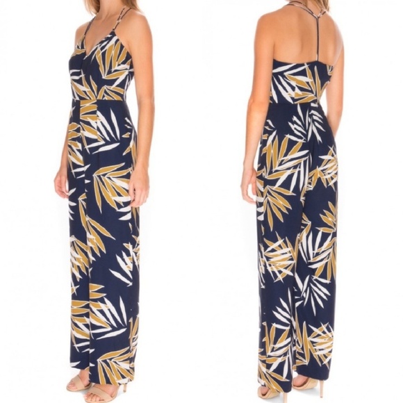 Finders Keepers Ritual Union Jumpsuit in navy leaf - Picture 2 of 7