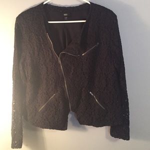 Black lace moto-style jacket