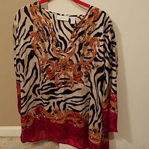 Chico's beaded tunic, size 2