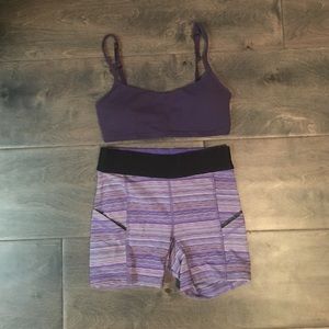 Lululemon sports bra and short combo