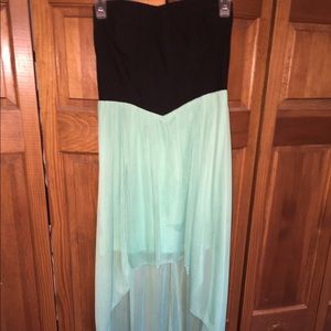 High-low teal homecoming dress